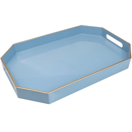 Blue Plastic Serving Tray for Ottoman