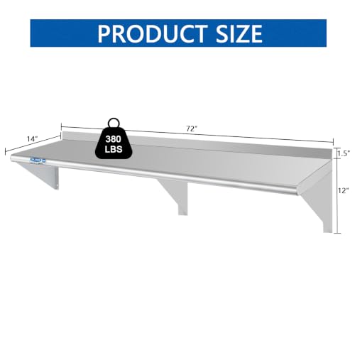 HARDURA Stainless Steel Shelf 14" x 72"