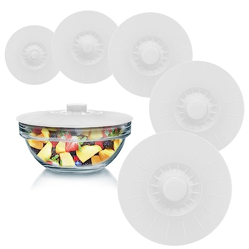 Silicone Bowl Lids White (5 Count)