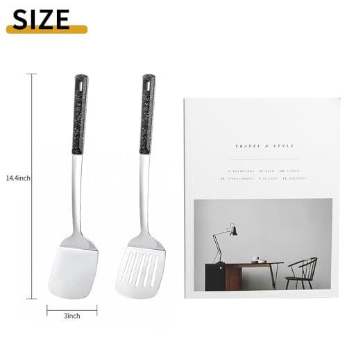 Stainless Steel Spatula with Heat Resistant Handle (2 Count)