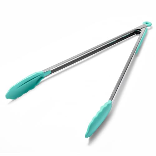 Kitchen Tongs with Silicone Tips for Cooking Serving