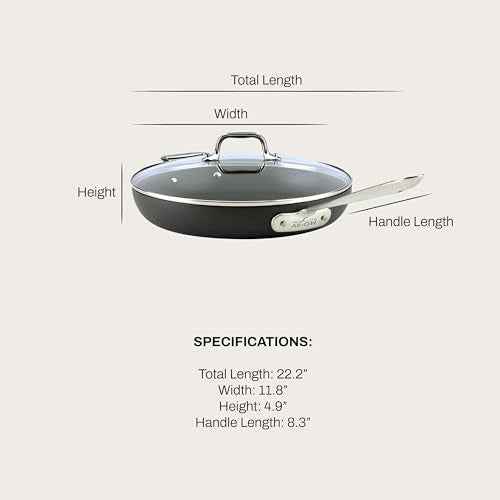 HA1 Hard Anodized Nonstick Fry Pan 12 Inch Induction Oven Broiler Safe 500F