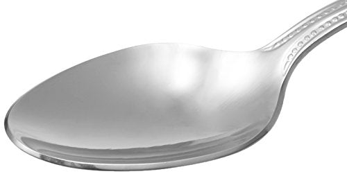 Stainless Steel Dishwasher Safe Dinner Spoons with Pearled Edge (12 Count)