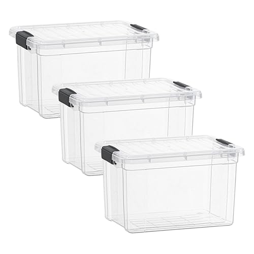 Clear Storage Boxes with Lids (3 Count)