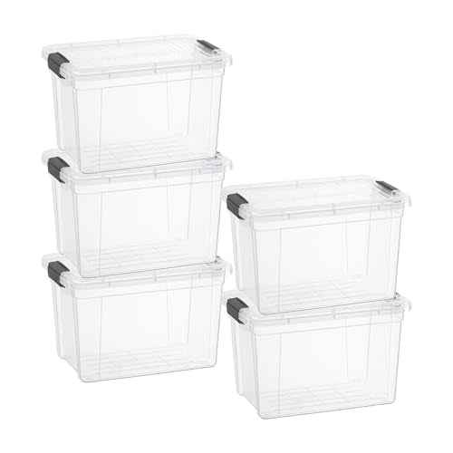 4.75 Quart Clear Plastic Storage Boxes with Lids (5 Count)