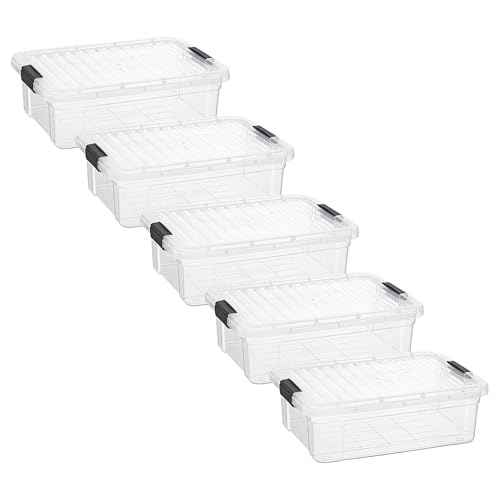 7.4 Quart Clear Plastic Storage Bin with Lid (5 Count)