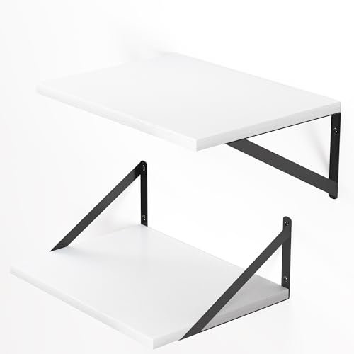 16W x 12D Deep Floating Shelves Set of 2 White