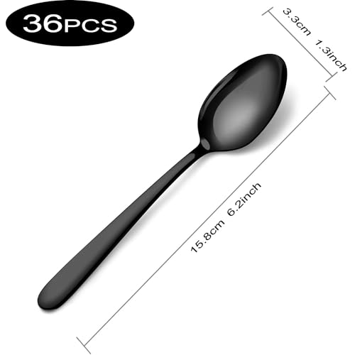 36 Pieces Black Teaspoons Set (36 Count)