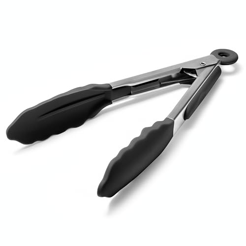 Kitchen Tongs with Silicone Tips for Cooking Serving
