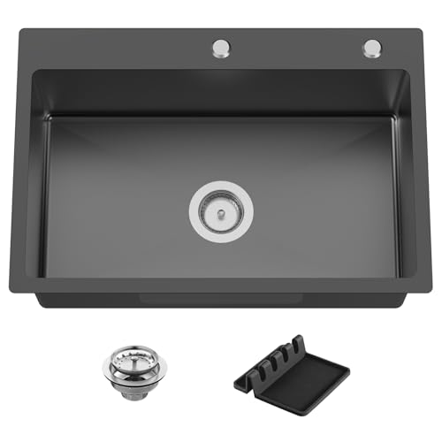 Black 27x18 Inch Kitchen And Bar Sink