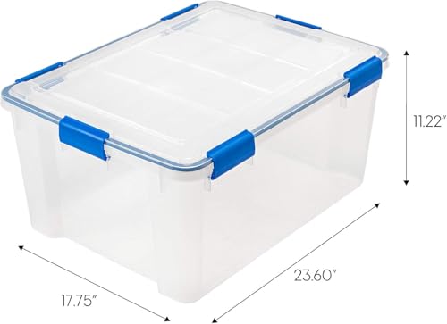 3 Pack 60 Qt Storage Bins with Gasket Lids (3 Count)