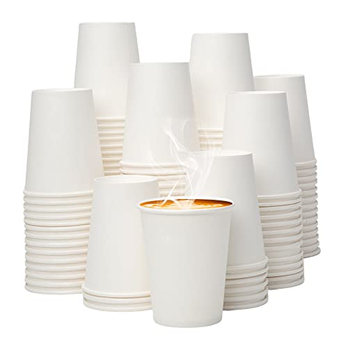8 oz 300 Pack White Disposable Paper Coffee Cups (300 Count)