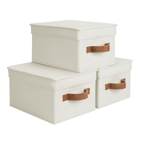 Fabric Storage Bins with Lids (3 Count)