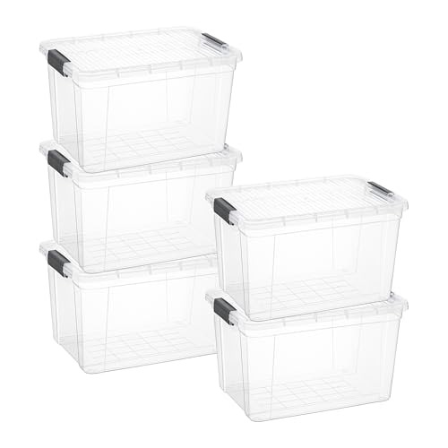 26.5 Quart Clear Plastic Storage Boxes with Lids (5 Count)