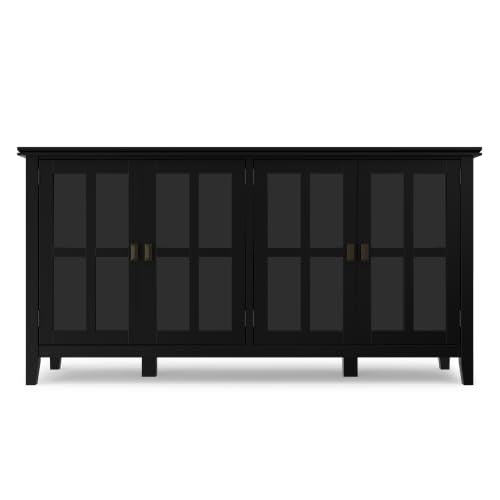 Artisan 66" Wide Solid Wood Sideboard Cabinet in Black