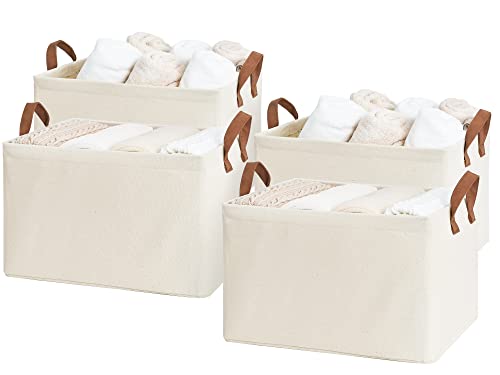 Storage Baskets for Shelves with Metal Frame (4 Count)