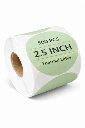 2.5 inch Green Round Thermal Sticker Roll