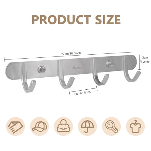 Coat Hook Rack Brushed Nickel