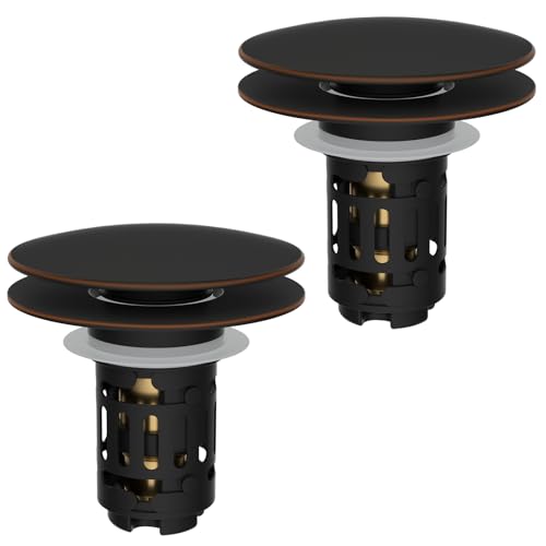 2 Pack 3 in 1 Bathroom Sink Drain Strainer (2 Count)