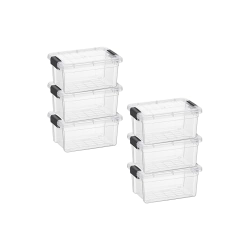 1.05 Quart Mini Clear Plastic Storage Container with Lid (6 Count)
