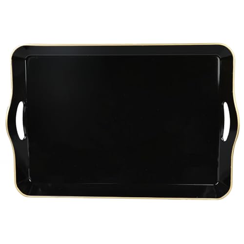 Large Black Serving Tray with Handles