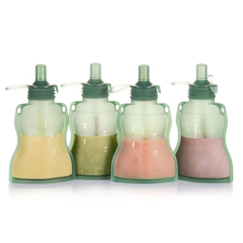 Refillable Silicone Baby Food Pouch (4 Count)