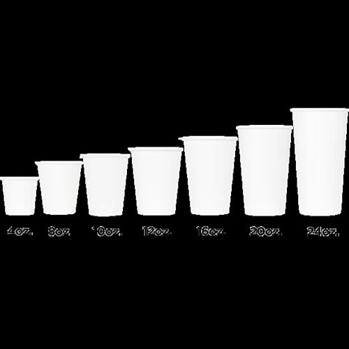 24 oz Paper Hot Coffee Cups [500 ct] White Disposable Cup for Hot (500 Count)