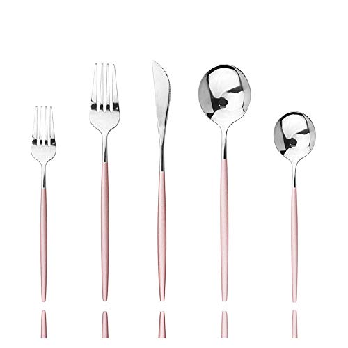 Pink Silver Silverware Set (4 Count)