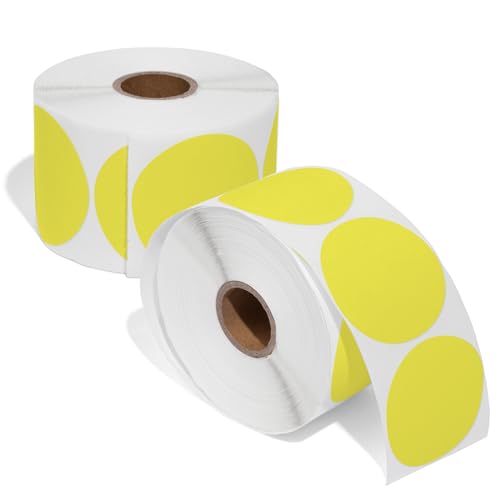 2" Circle Yellow Direct Thermal Labels (750 Count)
