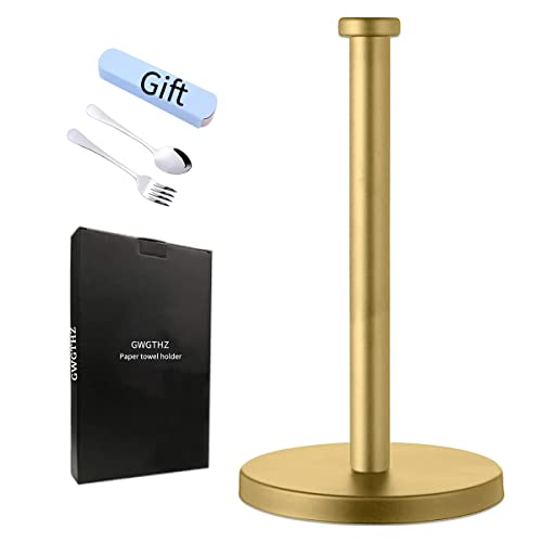 Stainless Steel Gold Paper Towel Holder Countertop for Kitchen Bathroom