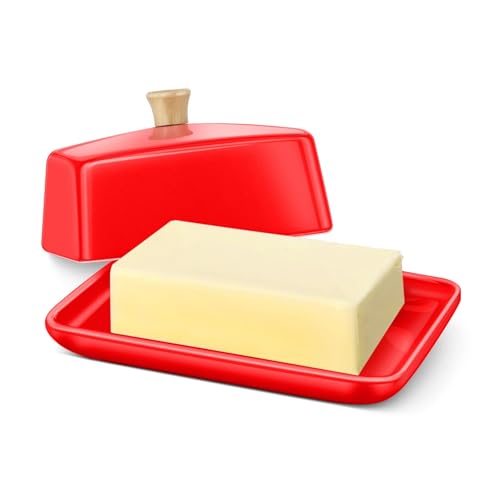 Large Ceramic Butter Dish with Lid for Countertop