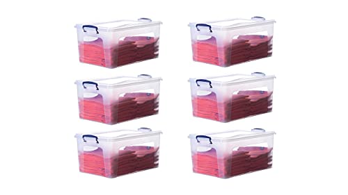 36 Quart Clear Plastic Storage Boxes with Lids (6 Count)