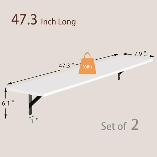 Long Wall Shelves (2 Count)