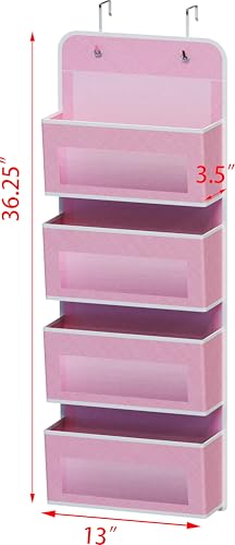 4 Clear Window Pocket Over Door Hanging Organizer