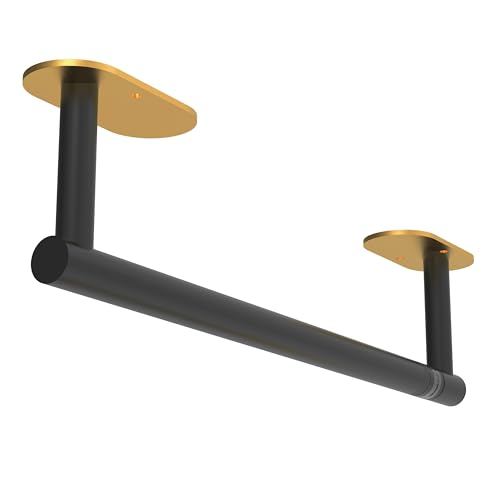 Paper Towel Holder Under Cabinet Self Adhesive Black & Gold
