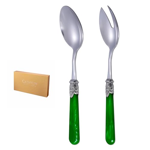 2 piece Salad Servers Stainless Steel Salad Serving Set Salad Fork and Spoon