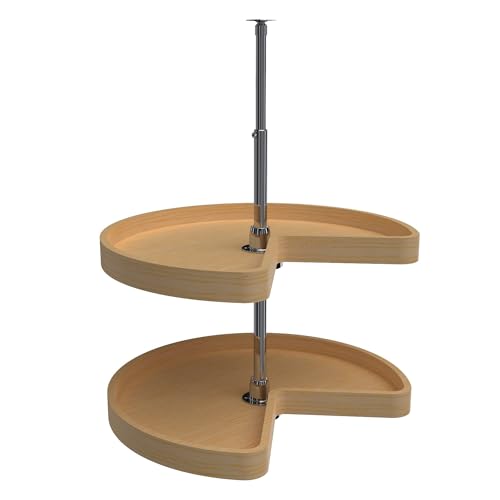 32" Kidney Shaped Dual Tier Lazy Susan for Corner Base Cabinets
