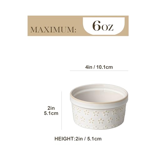 6 oz Ceramic Ramekins Set of 4