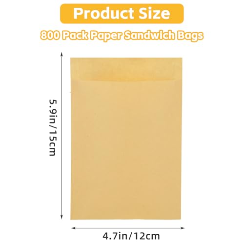 800 Pack Wax Paper Bags 4x6 inch Paper Cookie Bags (800 Count)