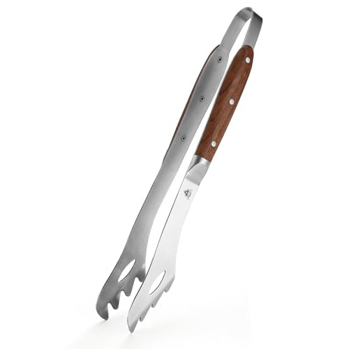 GRILLGEN Heavy Duty Rosewood Handle BBQ Grill Tongs