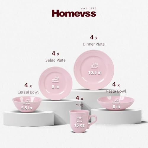 HomeVSS 20 Piece Pearl Dots Stoneware Dinnerware Set