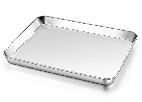 9x13 Inch Stainless Steel Quarter Sheet Pan for Toaster Oven (2 Count)