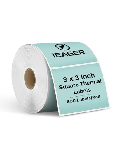 Green 3" x 3" Square Thermal Label Stickers