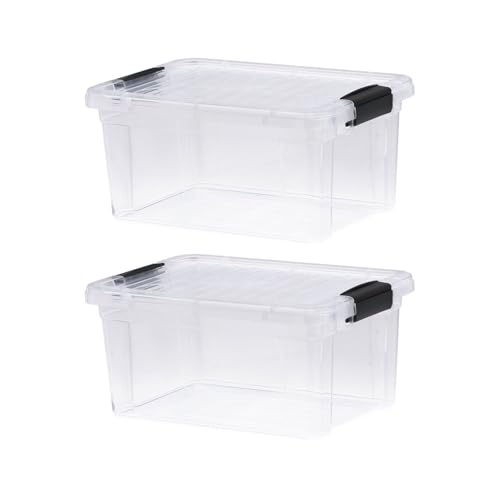 6.6 Quart Clear Plastic Storage Boxes with Lids (2 Count)