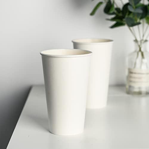 12 oz 100 Pack White Disposable Paper Coffee Cups (100 Count)