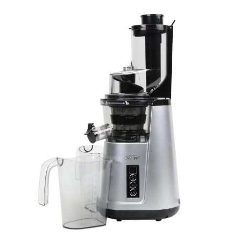 Wide Mouth Juicer Compact Vertical Cold Press Vegetable and Fruit Juice Extractor with 3