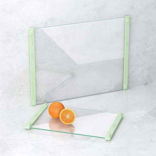 2PCS Glass Cutting Board with Silicone Grip (2 Count)