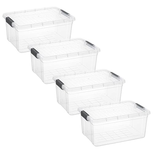 21 Quart Clear Plastic Storage Boxes with Lids (4 Count)