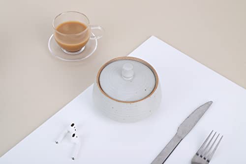 Small Kitchen Ceramic Canister Storage Jar with Lid White
