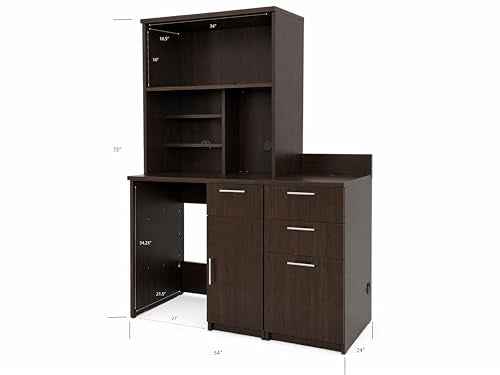 Upper Hutch Cabinet with Mini Fridge Space